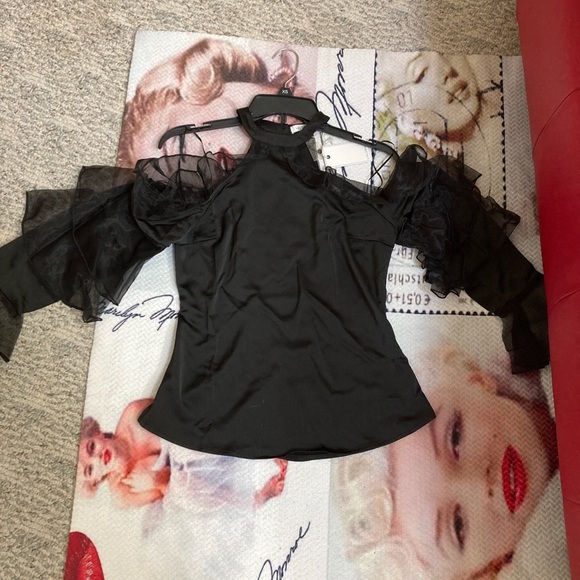 Lulumari Black Choker Blouse Top NWT Gothic - Picture 1 of 4